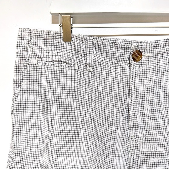 14th & Union Casual Slim Fit Checkered Bermuda Shorts Linen Blend Cotton Size 36 - Picture 2 of 13